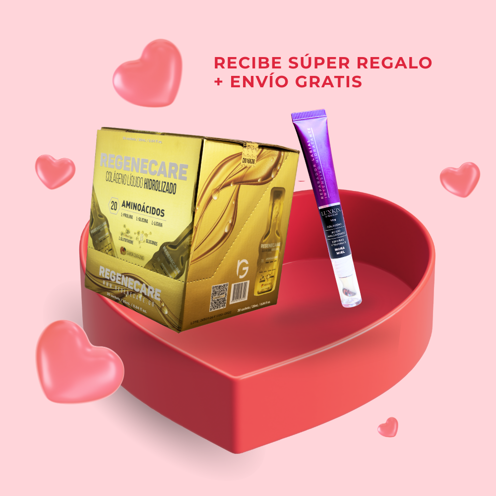 COLÁGENO DORADO EN SACHET + REPARADOR LABIAL MORA MIEL