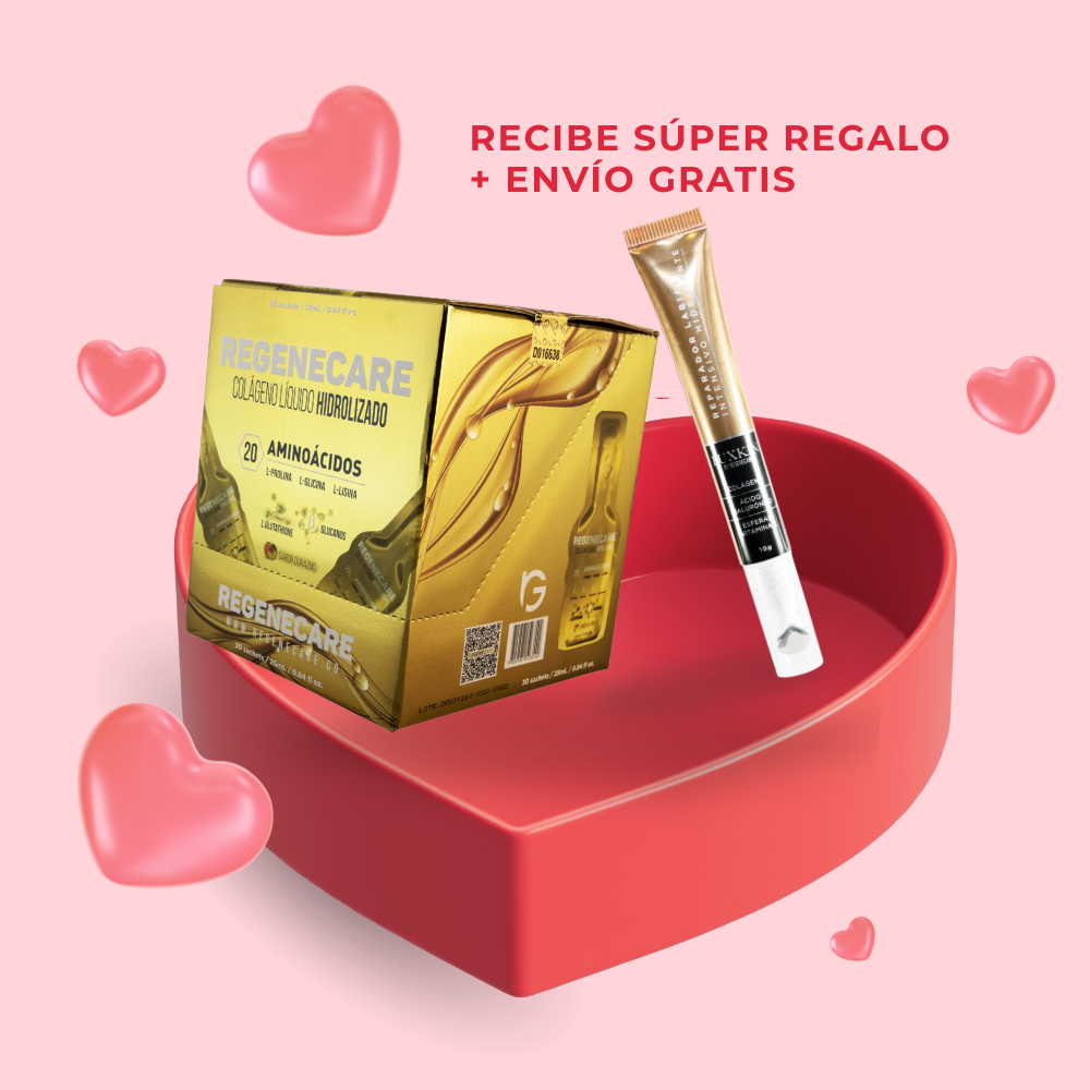 COLÁGENO DORADO EN SACHET + REPARADOR LABIAL FRUTOS ROJOS