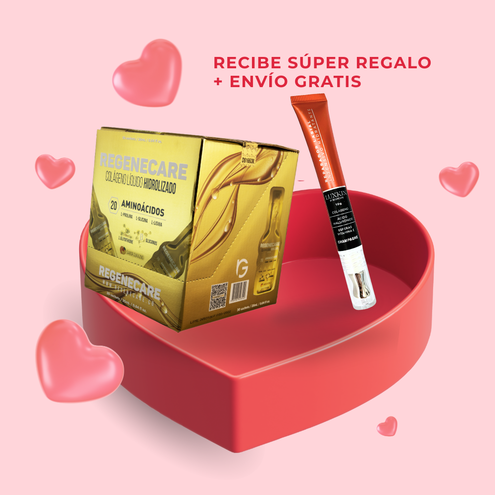 COLÁGENO DORADO EN SACHET + REPARADOR LABIAL CHAMPAGNE