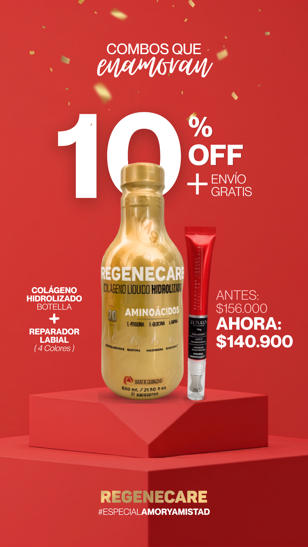Colágeno Hidrolizado Dorado + Reparador Labial